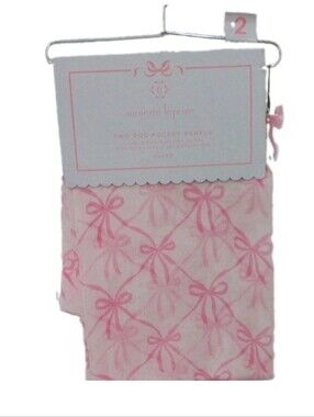 Nanette Lepore Pink Bow Sheer Curtains 2 Panels 36x84 Coquette